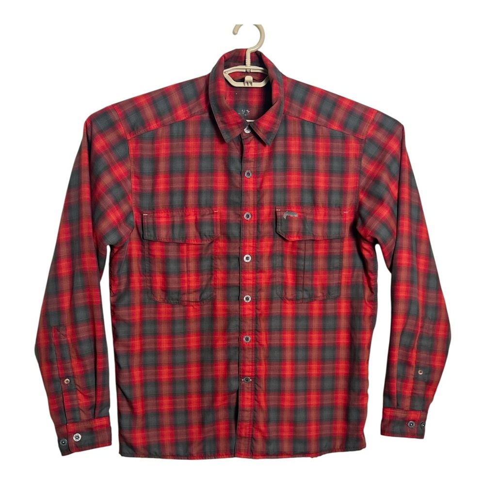 Simms Thermal Lined Plaid Button Front Plaid Shir… - image 1